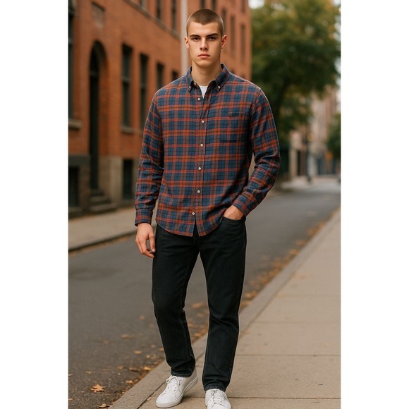 Weatherproof Other - Original Weatherproof Vintage Shirt Mens L Red Gray Navy Flannel Plaid